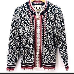 Appleseed's Vintage Wool Fair Isle Sz‎ XLP Cardigan Sweater